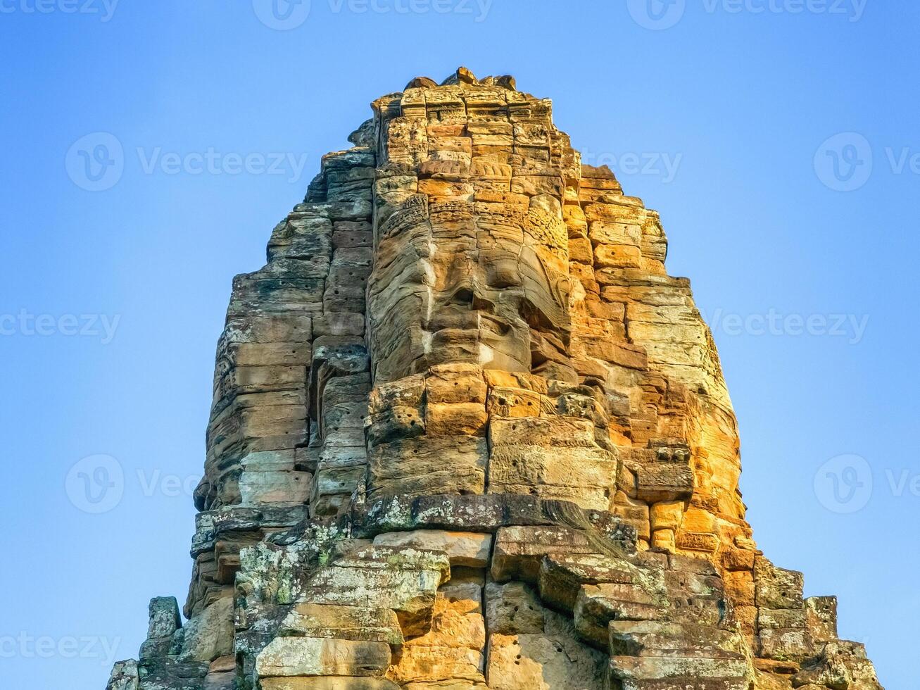 Bodhisattva Avalokiteshvara face on Bayon temple in Angkor, Cambodia photo