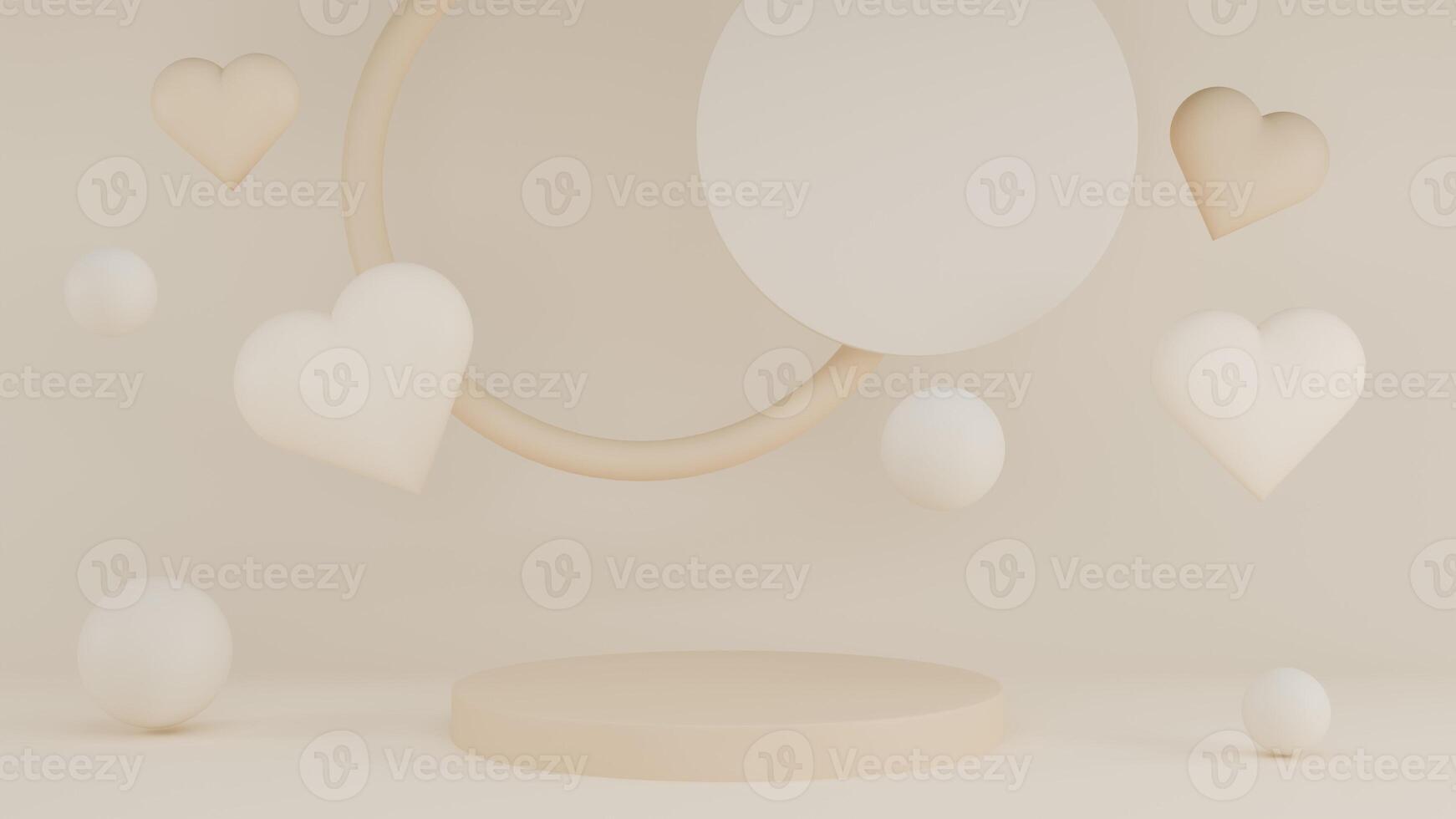 3D Rendering abstract beige background with podium photo