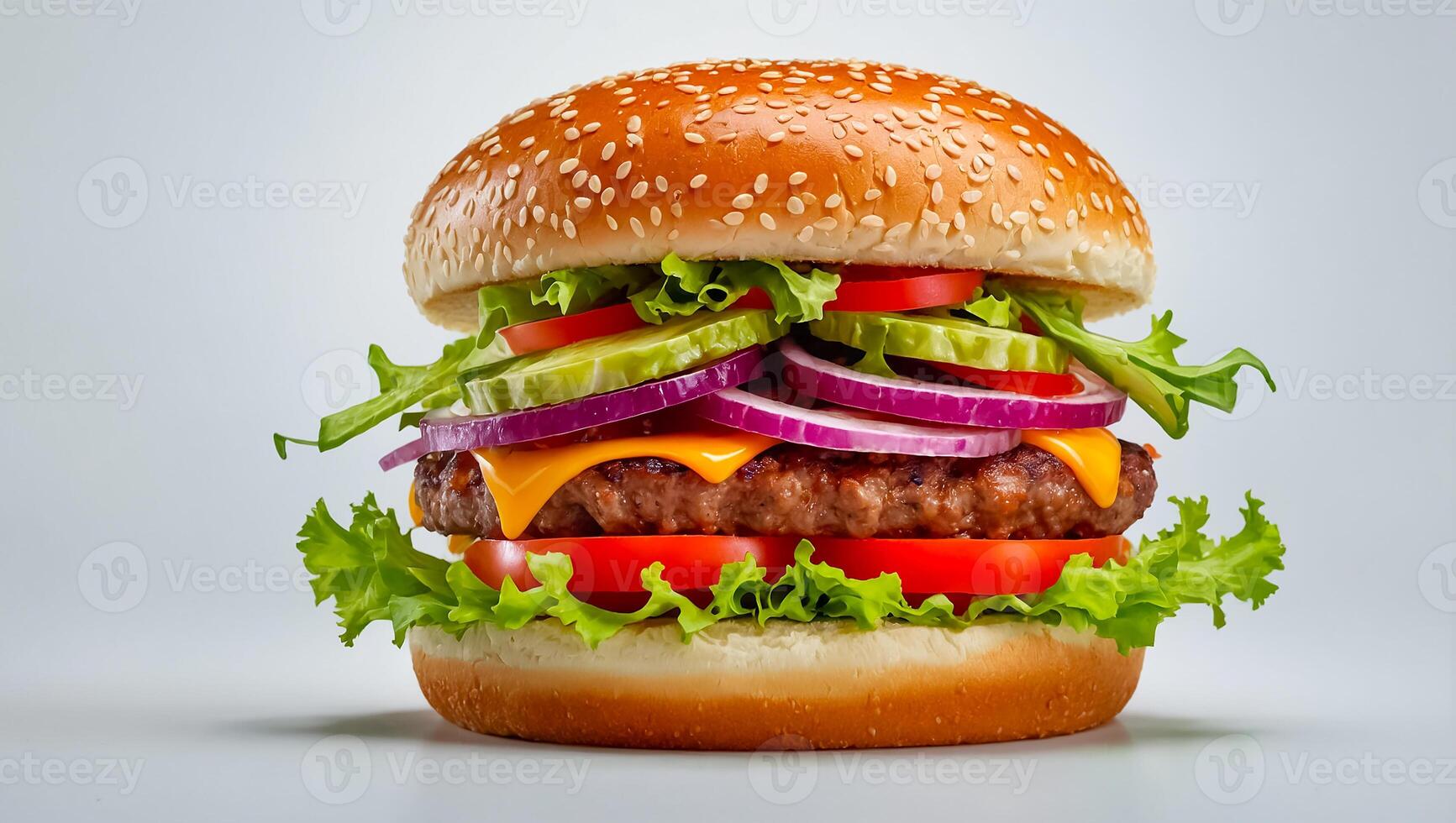 AI generated delicious hamburger photo