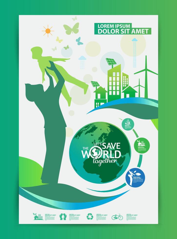 Environment. Let's Save the World Together vector