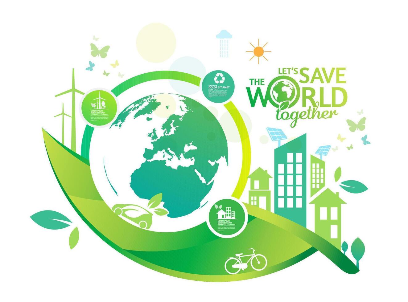 Environment. Let's Save the World Together vector