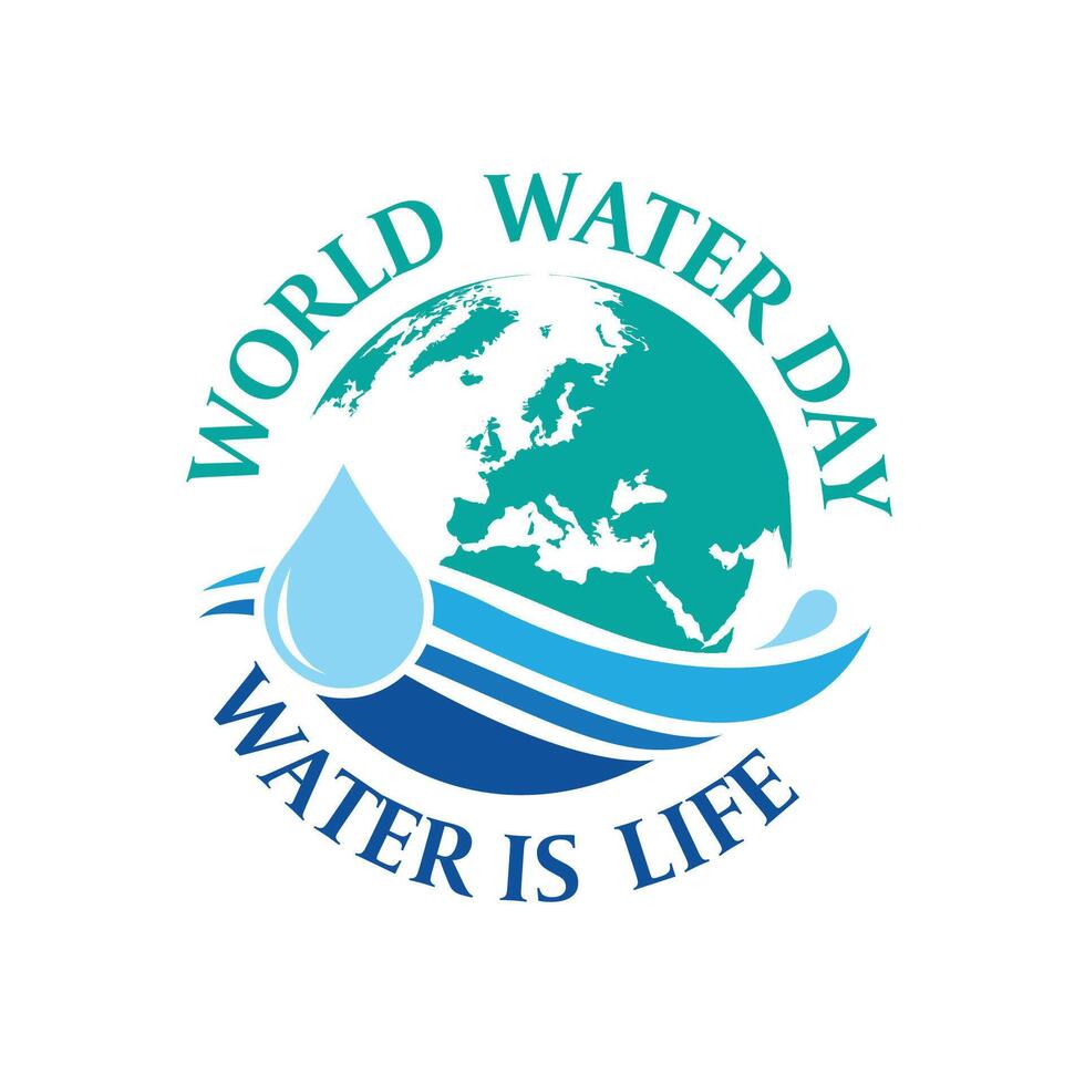 world water day , save the water Logo design template vector