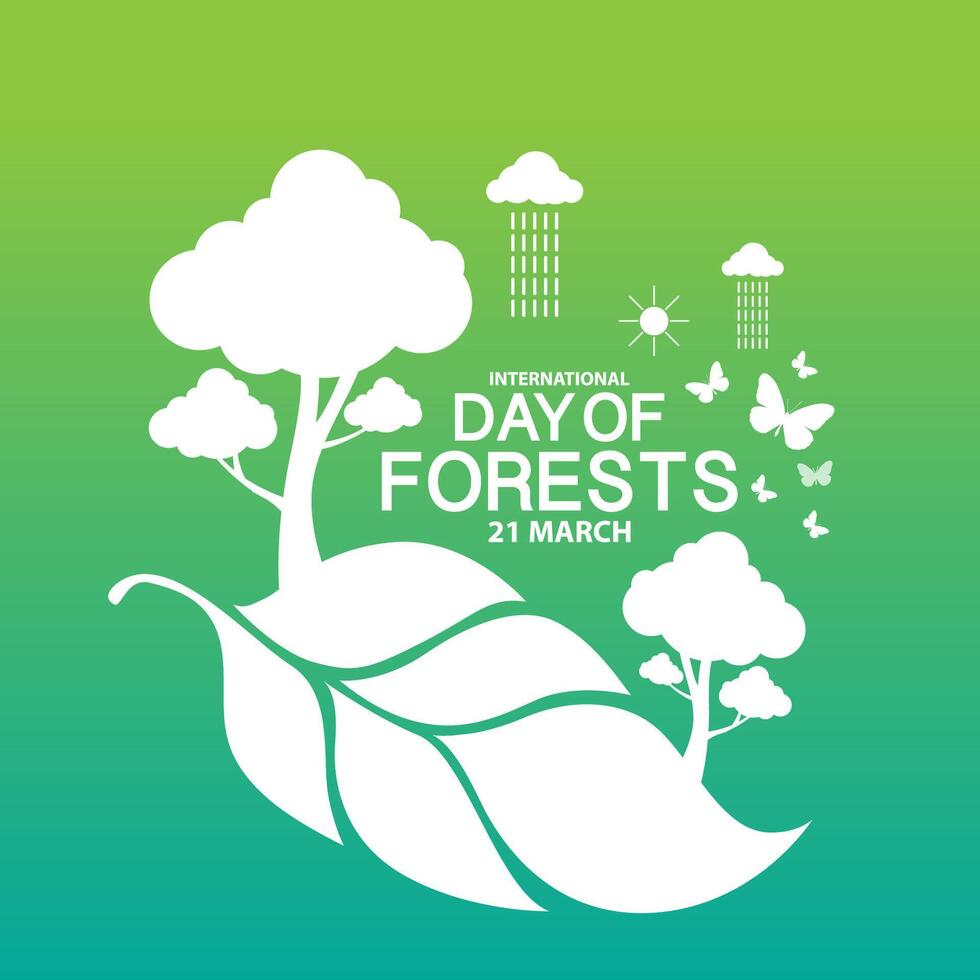 dia internacional de los bosques vector