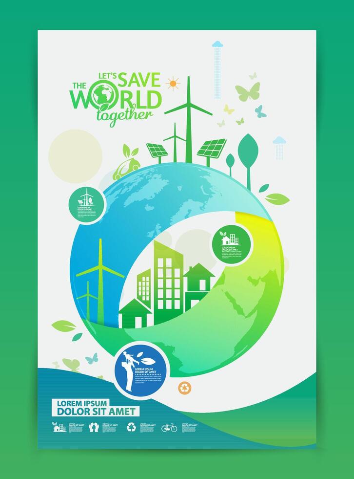 Environment. Let's Save the World Together vector