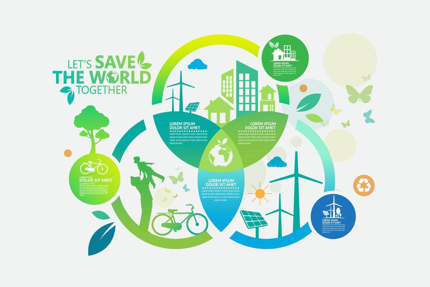 Environment. Let's Save the World Together vector