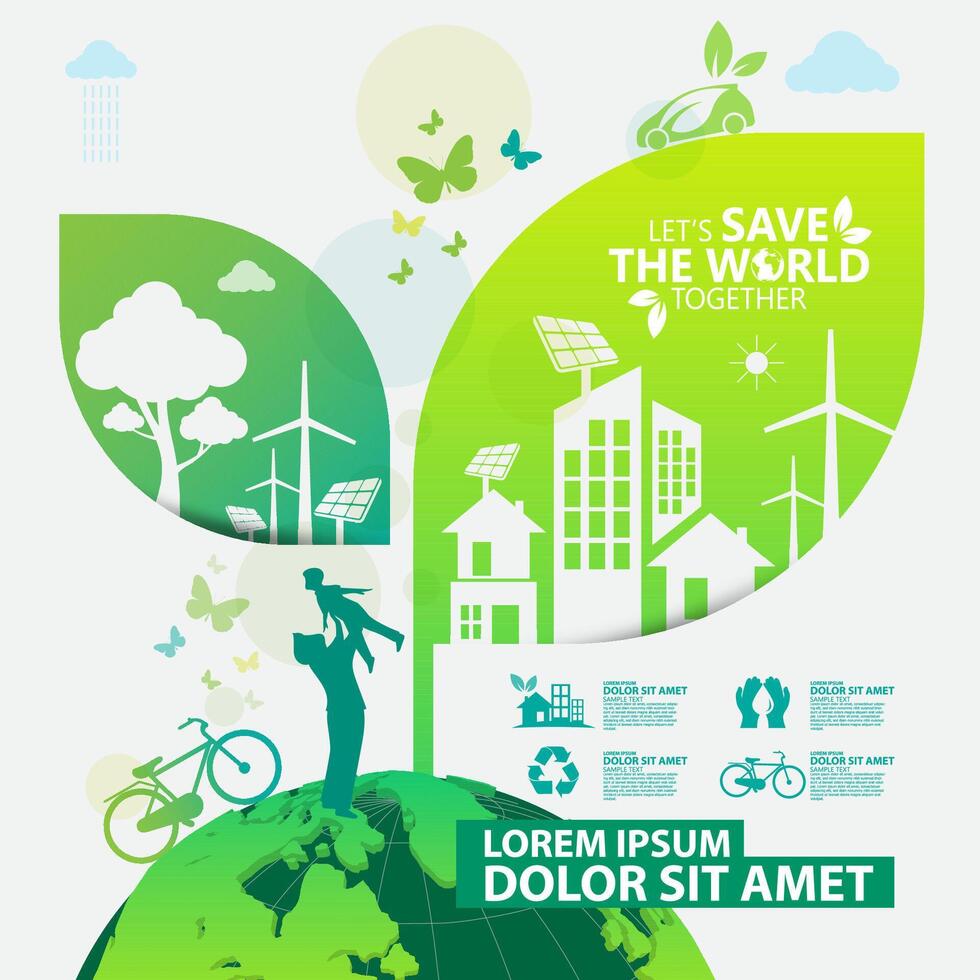 Environment. Let's Save the World Together vector