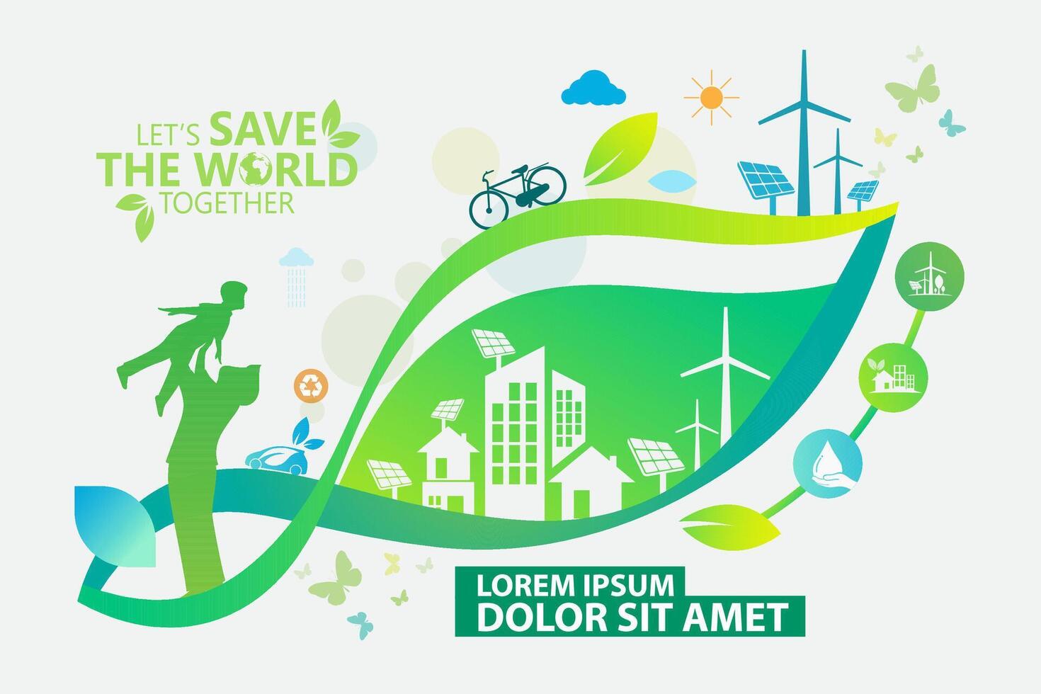 Environment. Let's Save the World Together vector