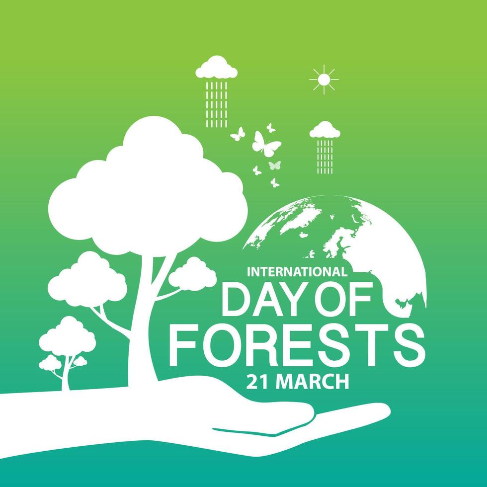 dia internacional de los bosques vector