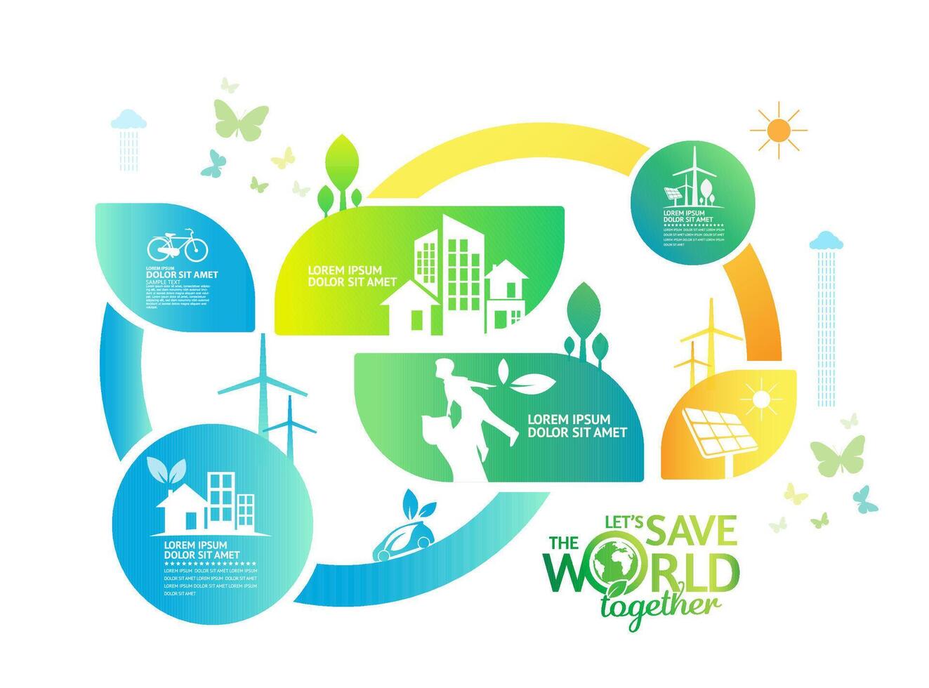 Environment. Let's Save the World Together vector