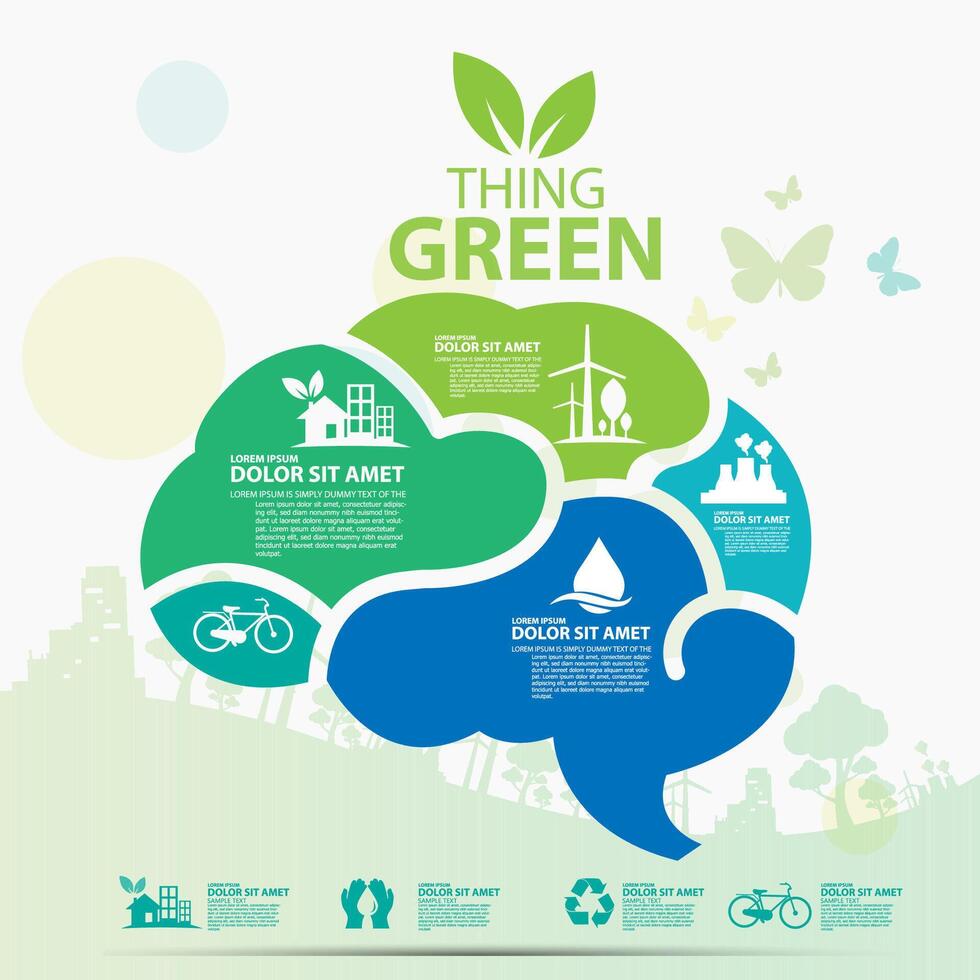 Ecology.Green cities help the world with eco-friendly concept ideas.vector illustration vector