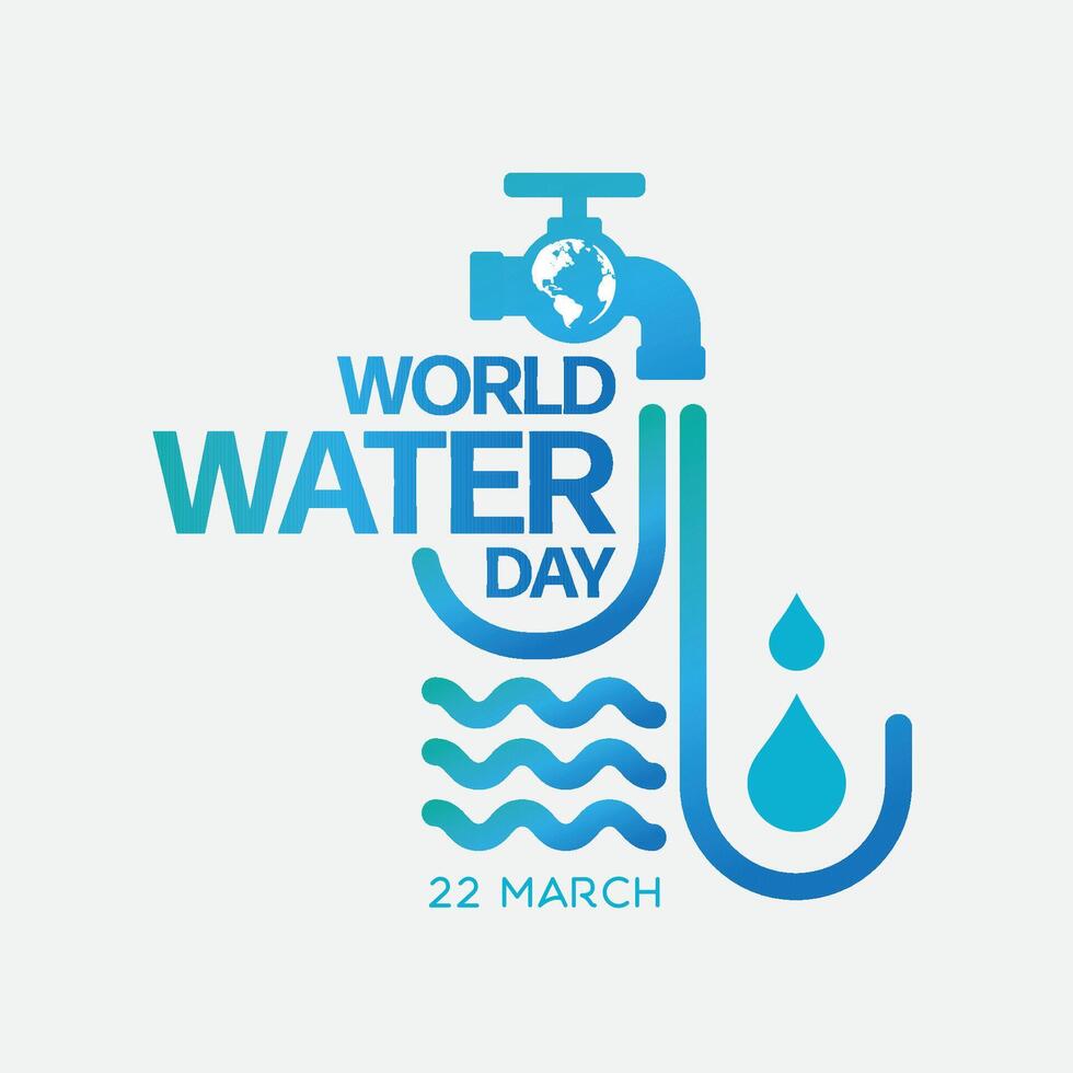 world water day , save the water Logo design template vector