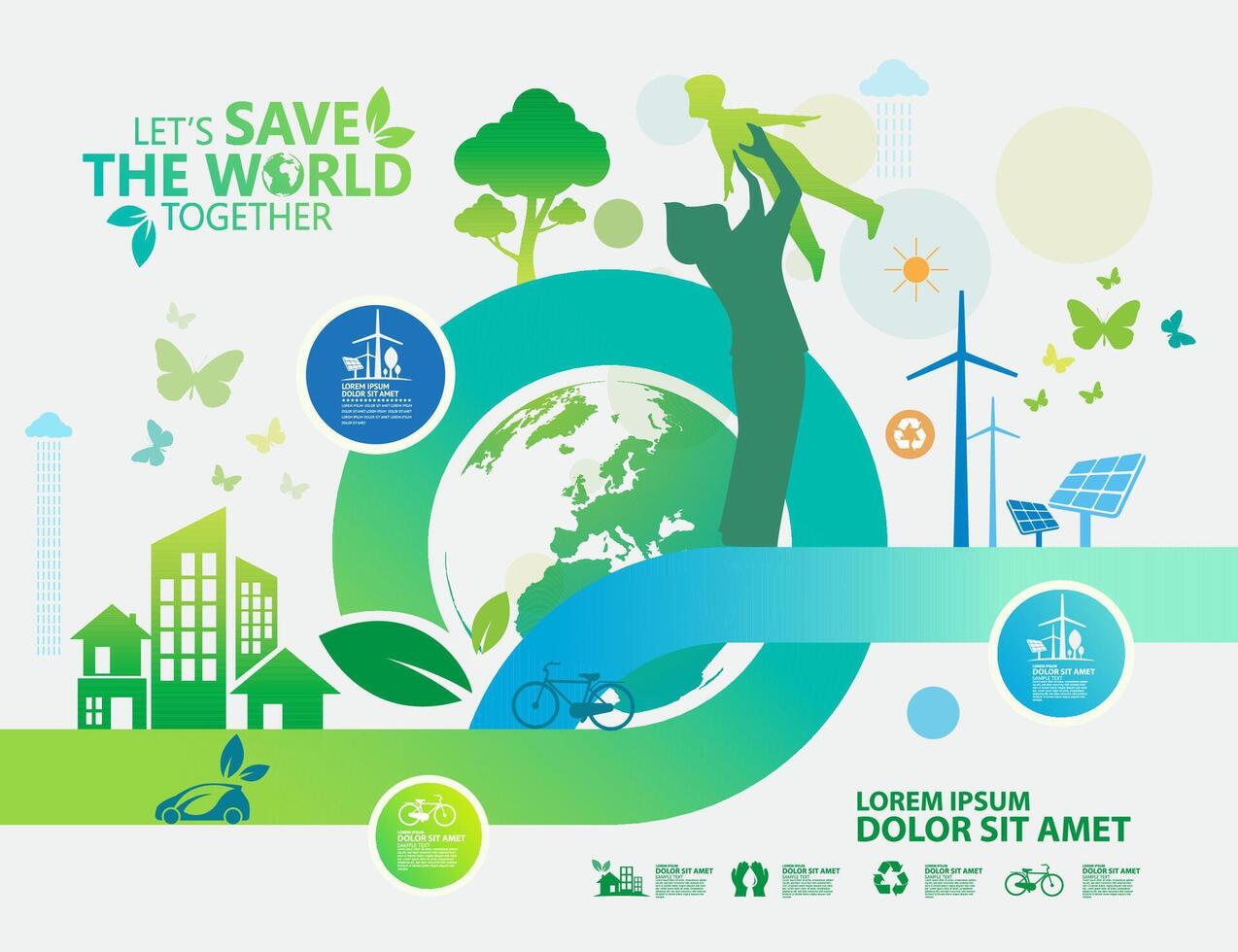 Environment. Let's Save the World Together vector