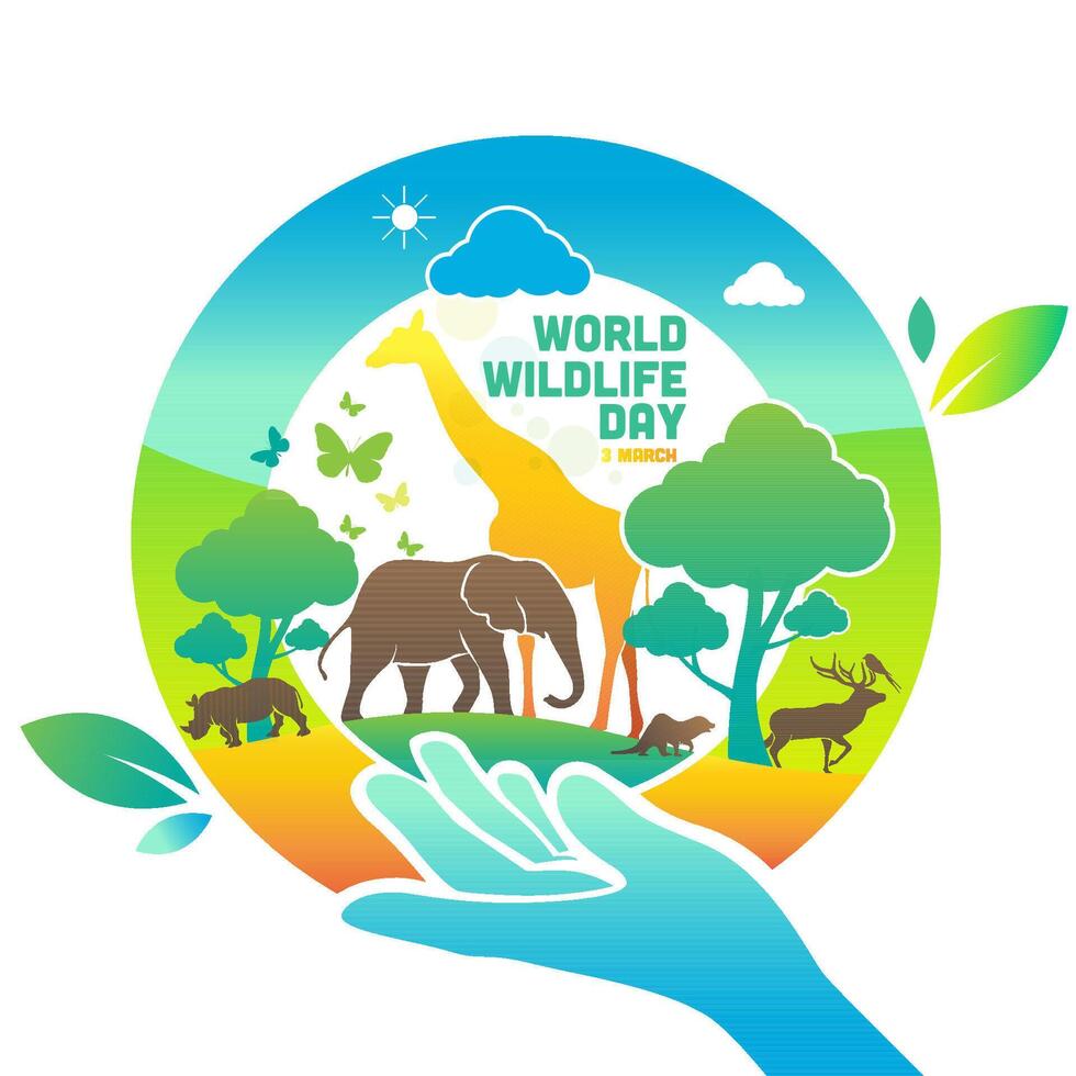 World Wildlife Day Logo design template, March 3 vector