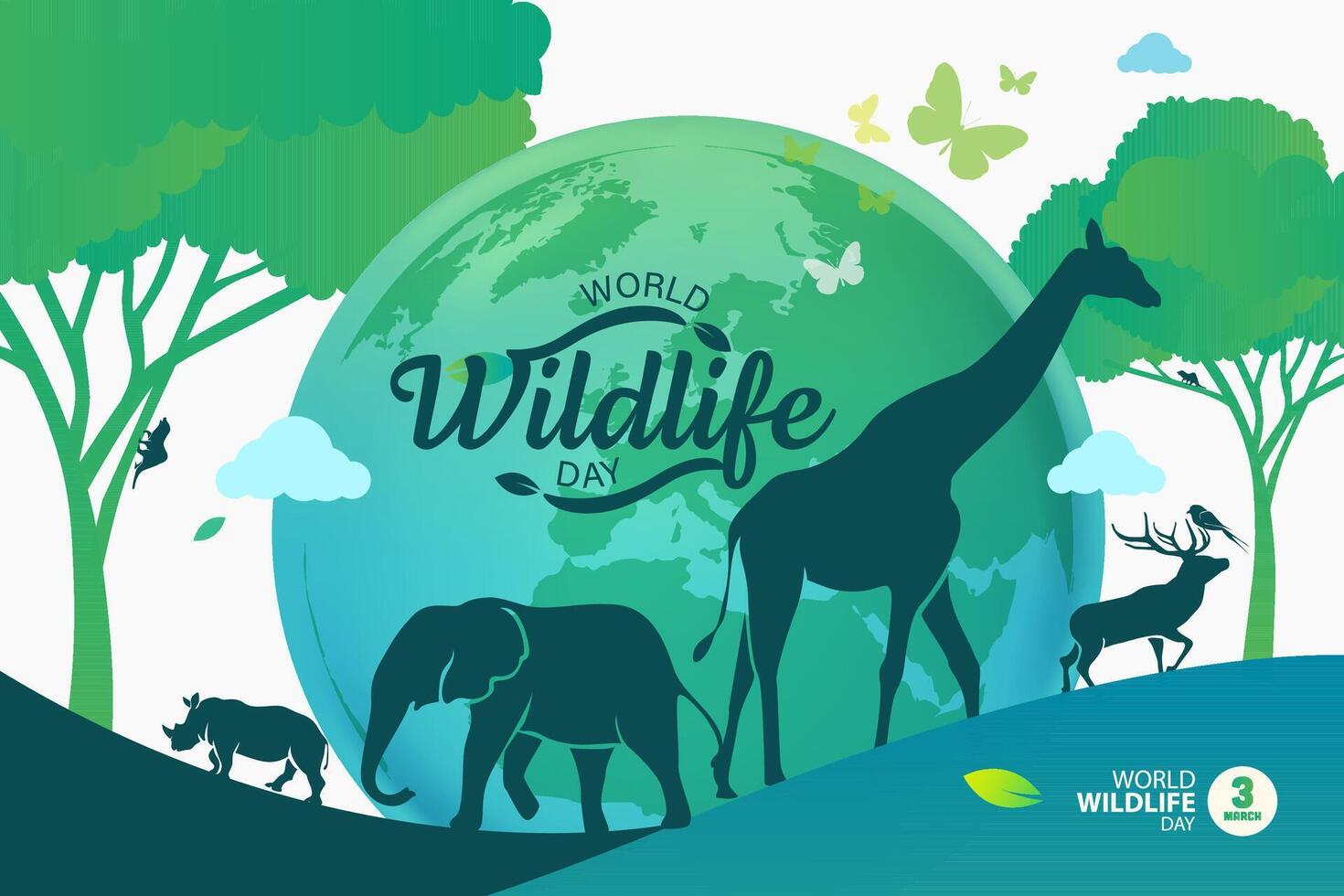 World Wildlife Day Logo design template, March 3 vector