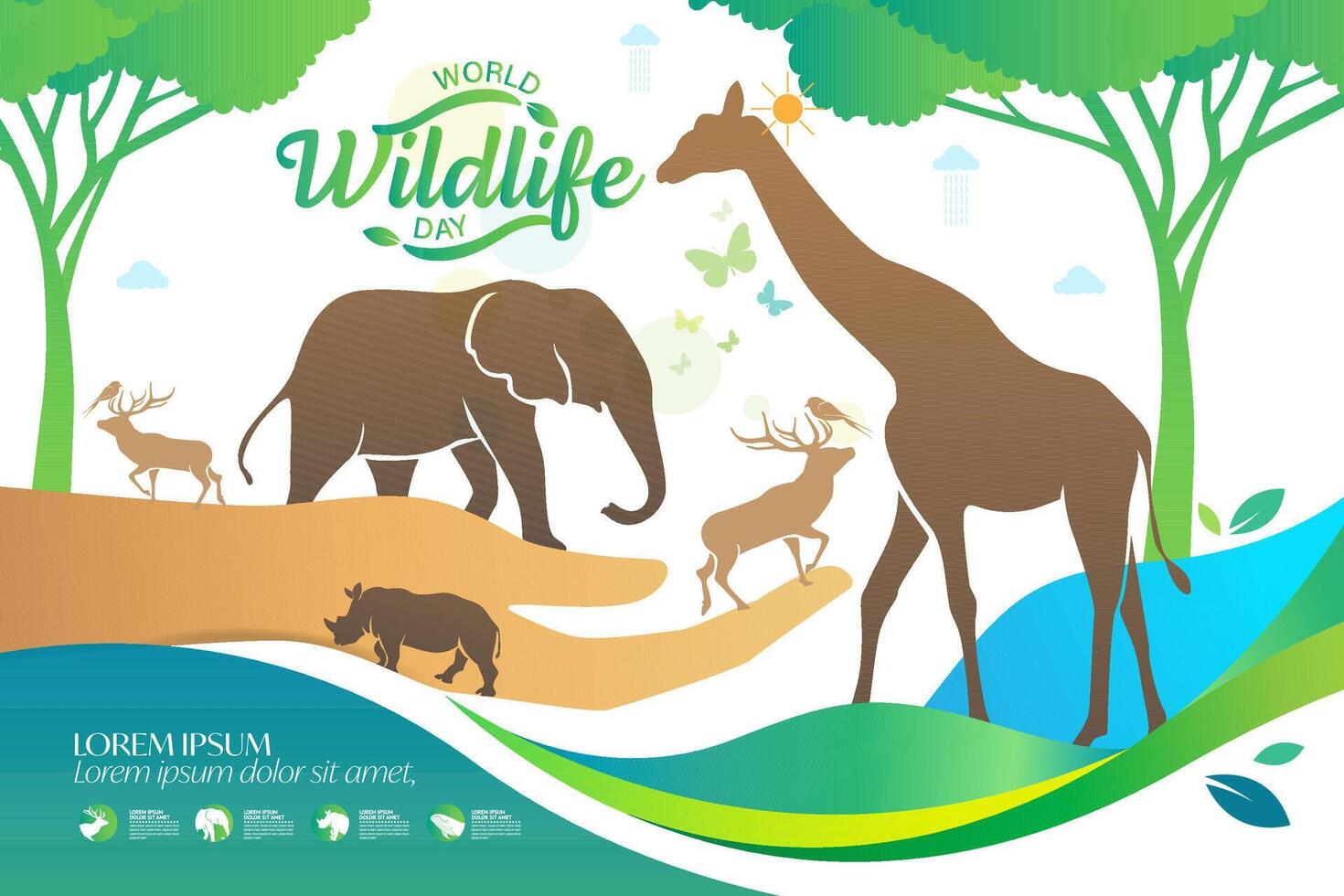 World Wildlife Day Logo design template, March 3 vector