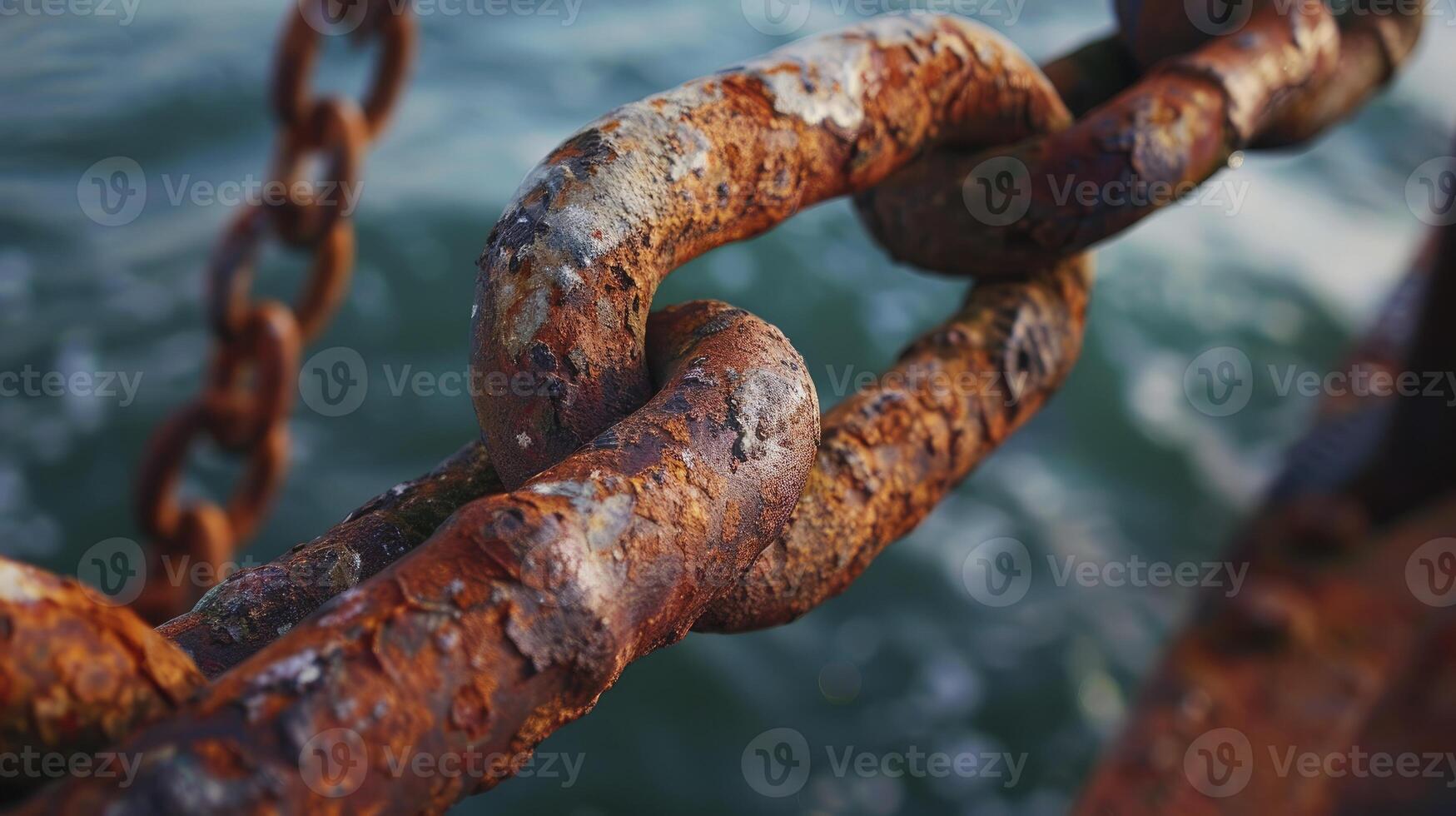 AI generated Close-up of Rusted Anchor Chain photo