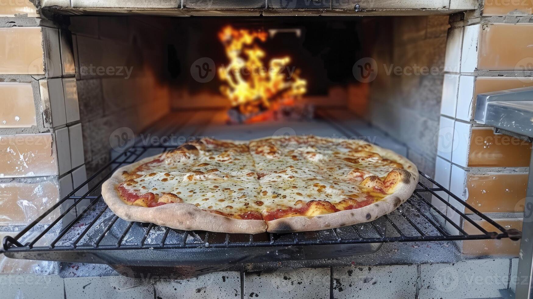 AI generated Wood-Fired Oven, Where Pizza Bakes to Perfection. photo