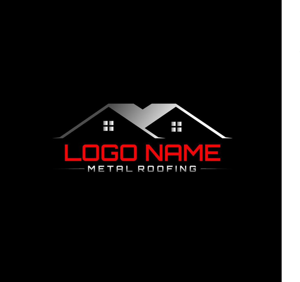 metal techumbre de casa icono logo diseño vector