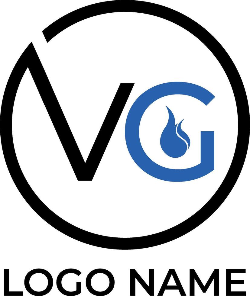 VG circle and gas icon logo design vector