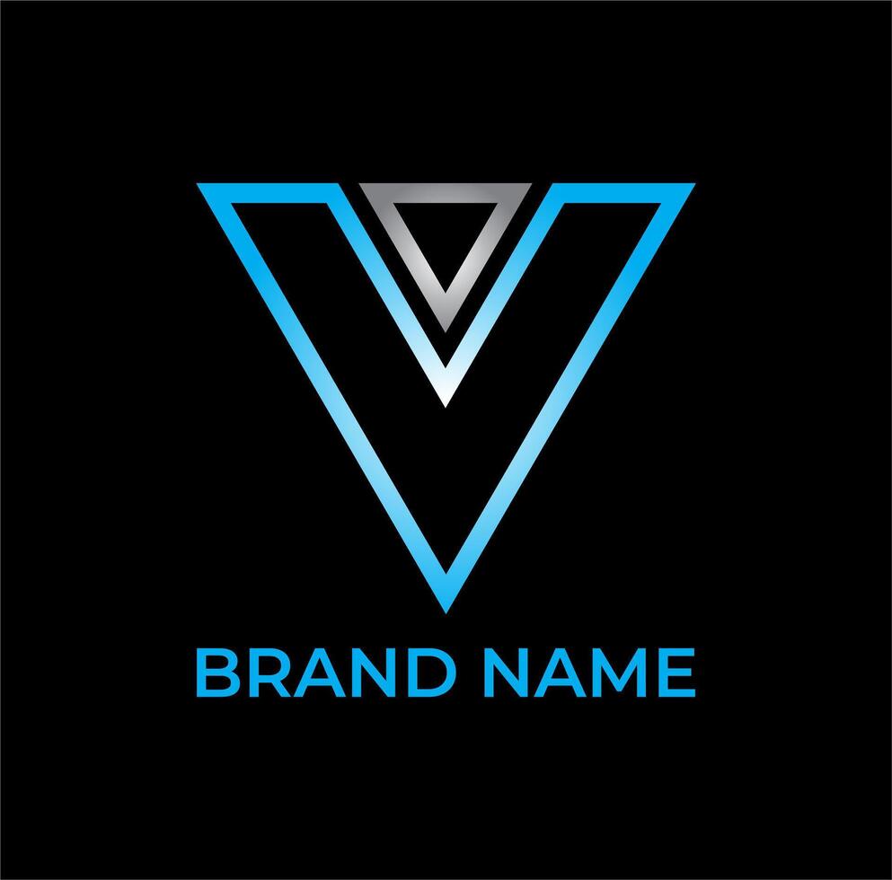 v, vi inicial logo diseño vector
