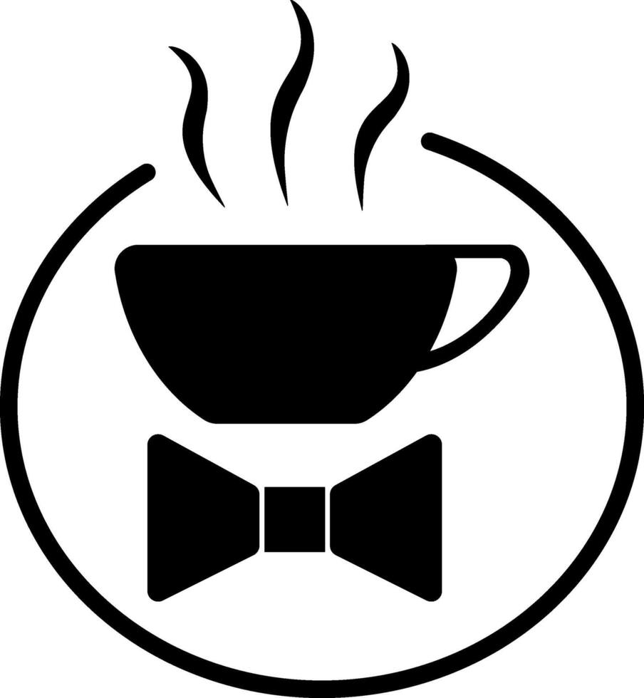 café y Corbata con circulo icono vector diseño