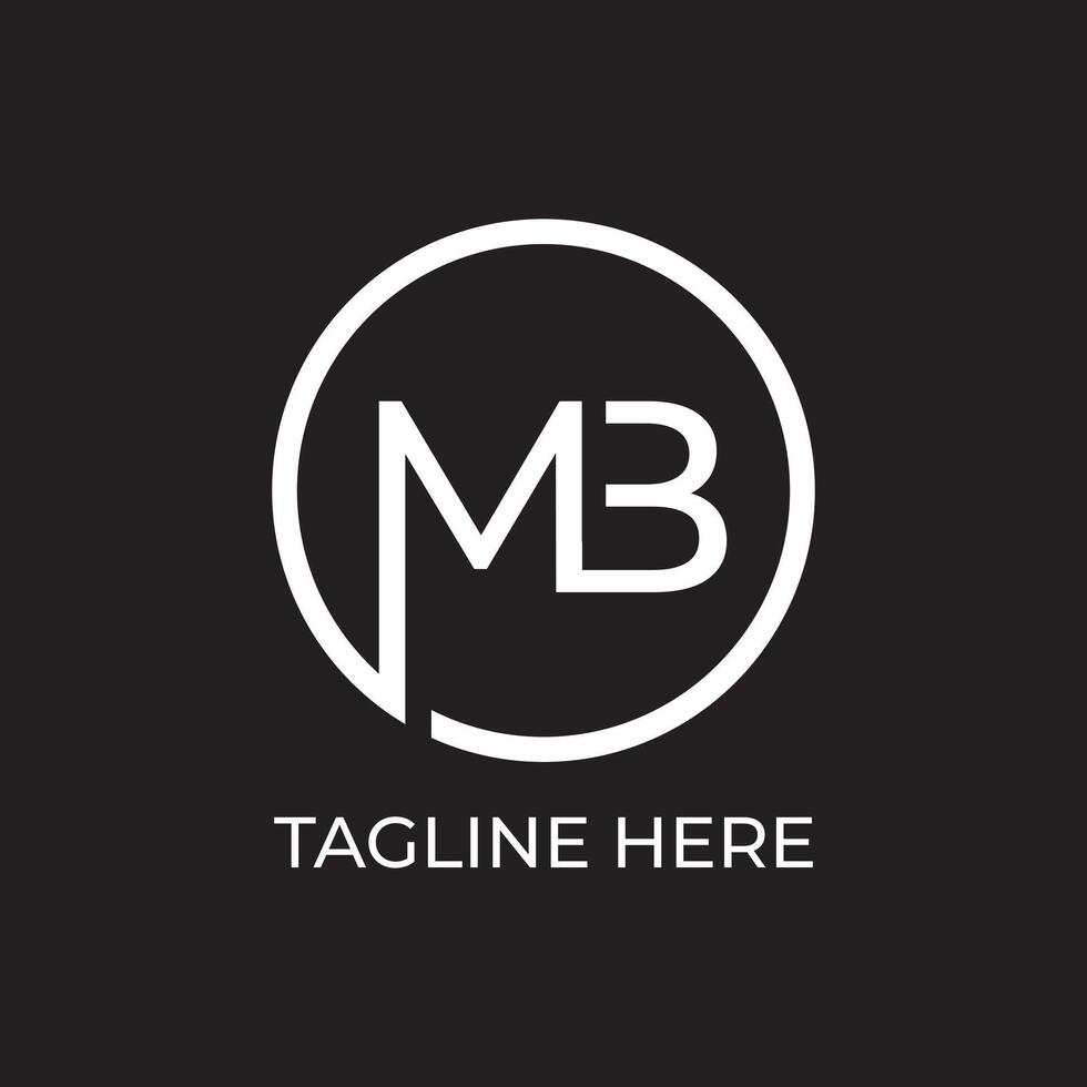 MB circle initial letter logo design vector