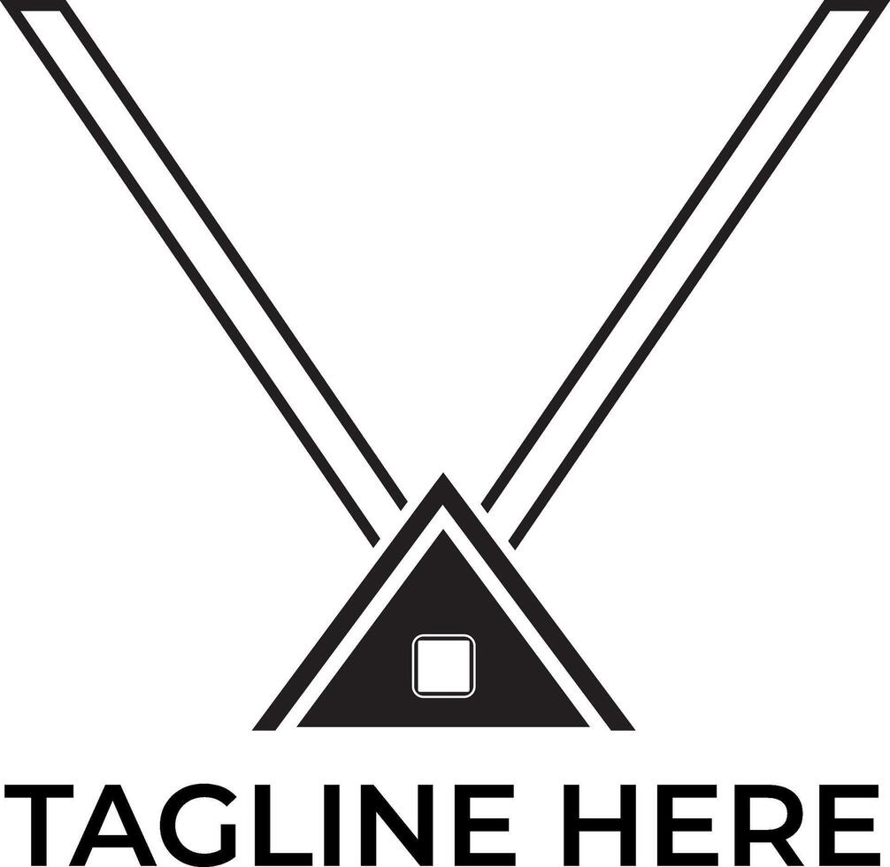 V letter house logo design vector