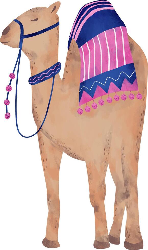 camel watercolor vector illustration