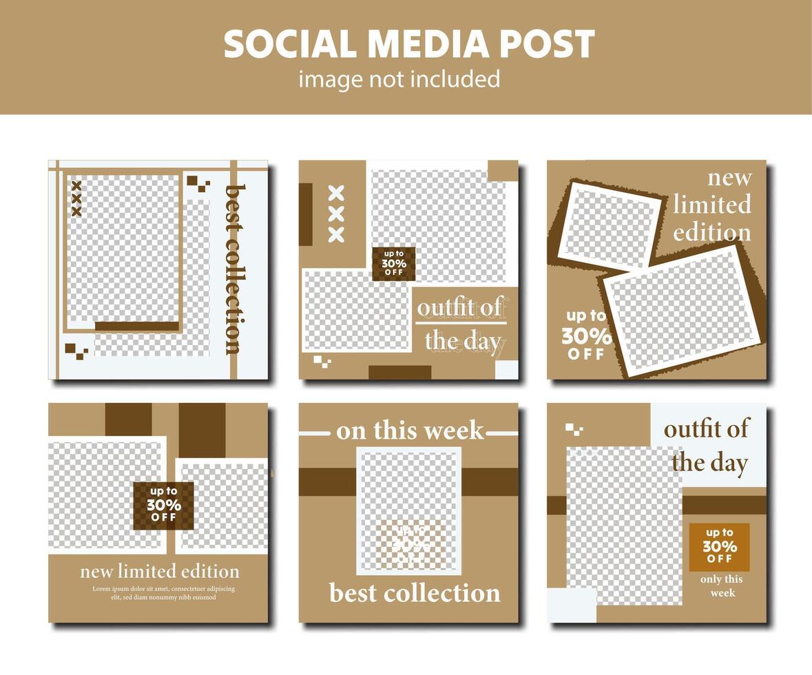 conjunto de social medios de comunicación publicaciones colección para interior diseño muebles, editable diseño enviar plantilla, interior mueble promoción enviar colección alimentar cuadrado para social medios de comunicación, sencillo promoción diseño vector