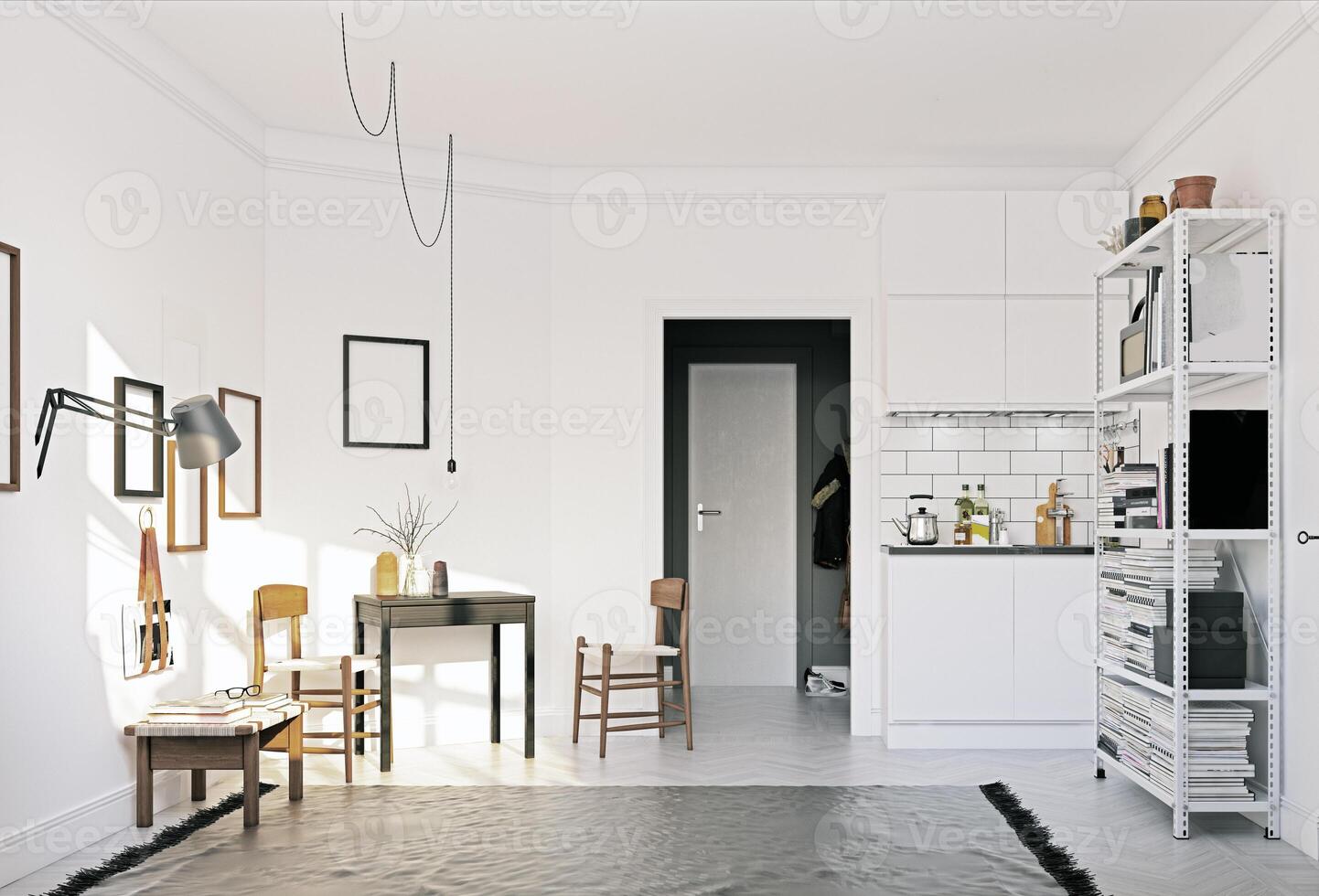 scandinavian style kitchen design. photo