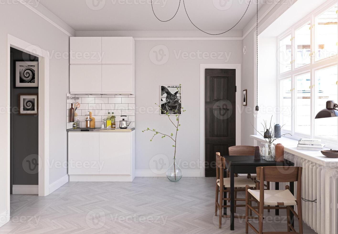 scandinavian style kitchen design. photo
