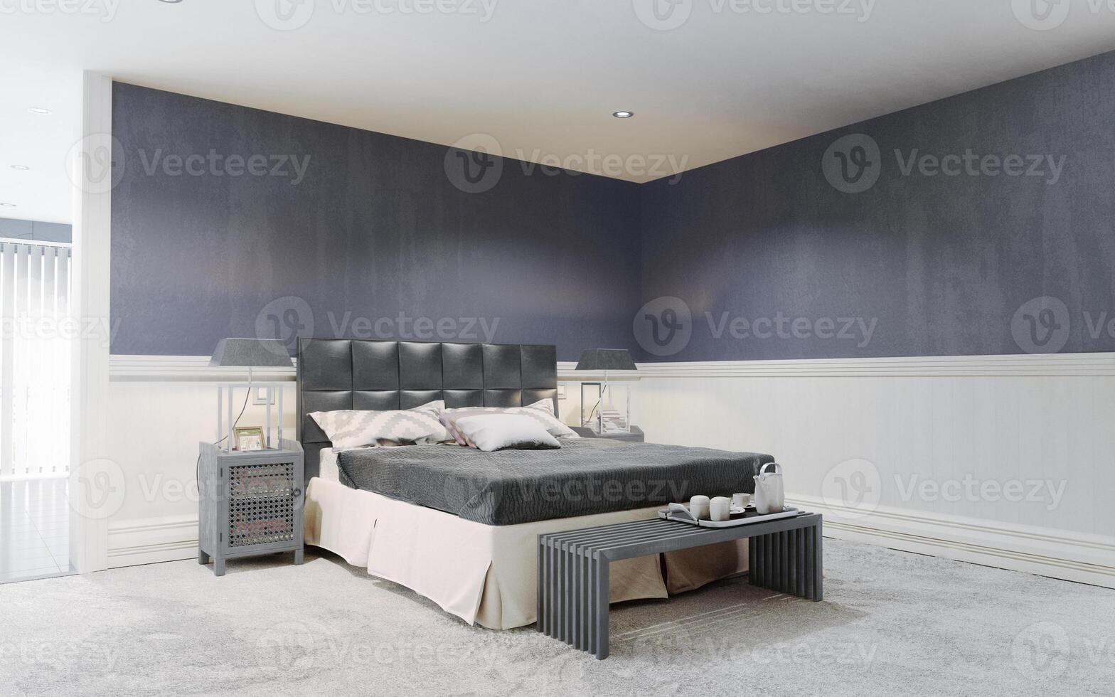 Modern bedroom interior. photo