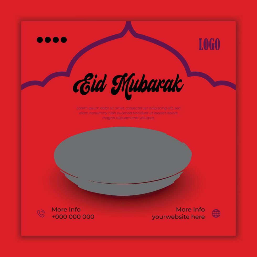 Eid Mubarak and food banner social media post template vector