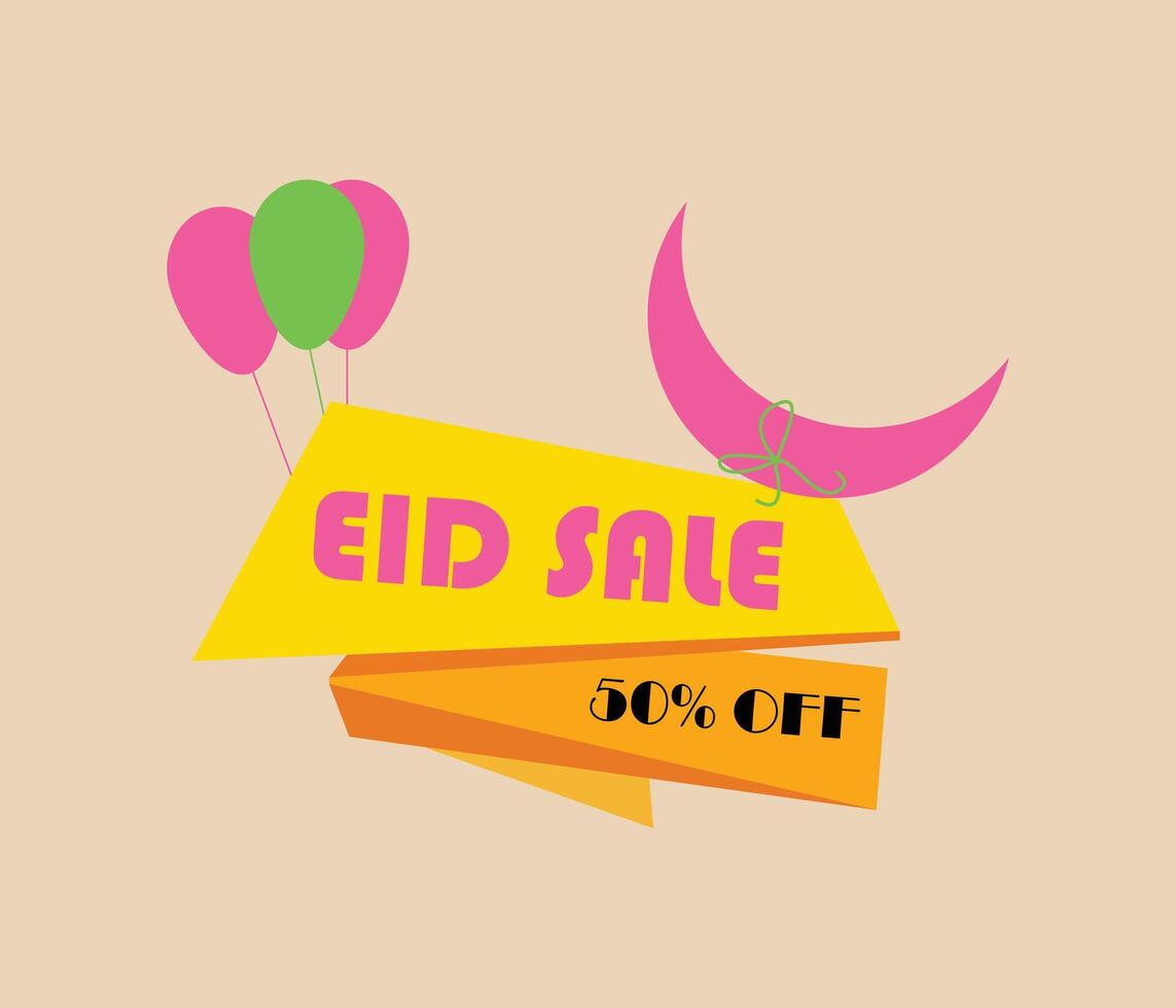 eid oferta rebaja bandera diseño vector modelo