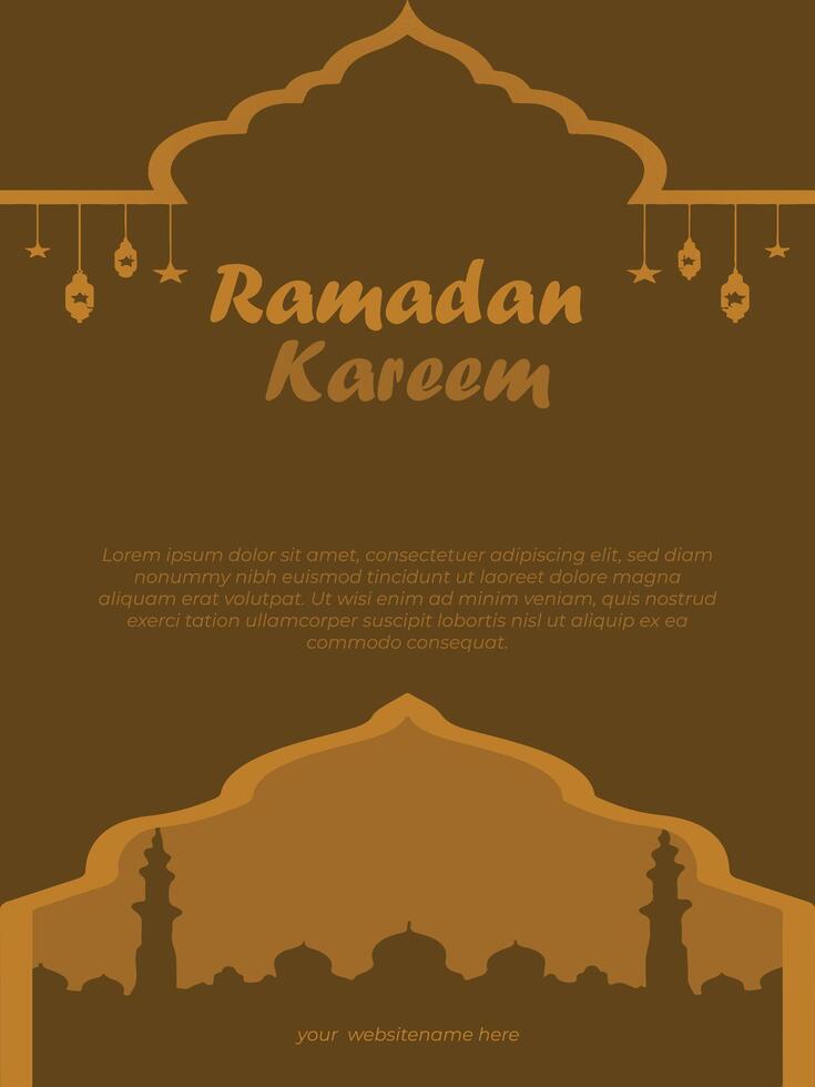 Ramadan Kareem vertical Poster Template vector