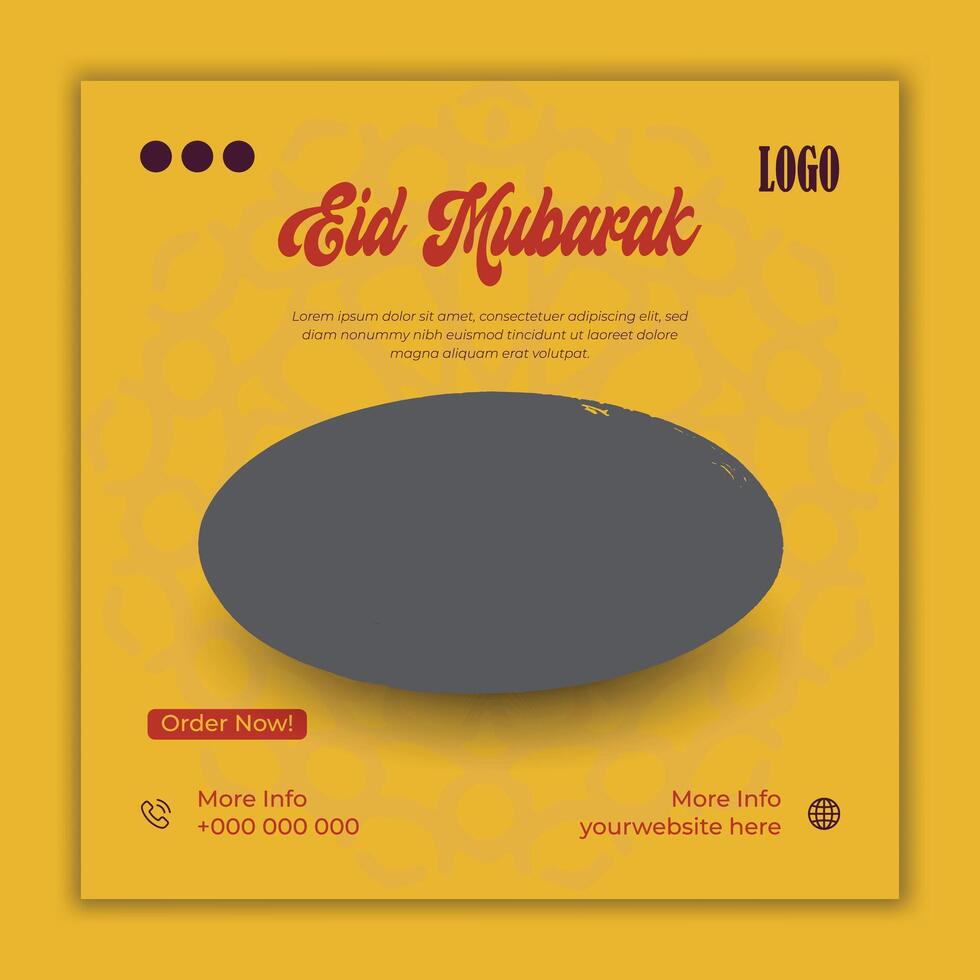 Eid Mubarak and food banner social media post template vector