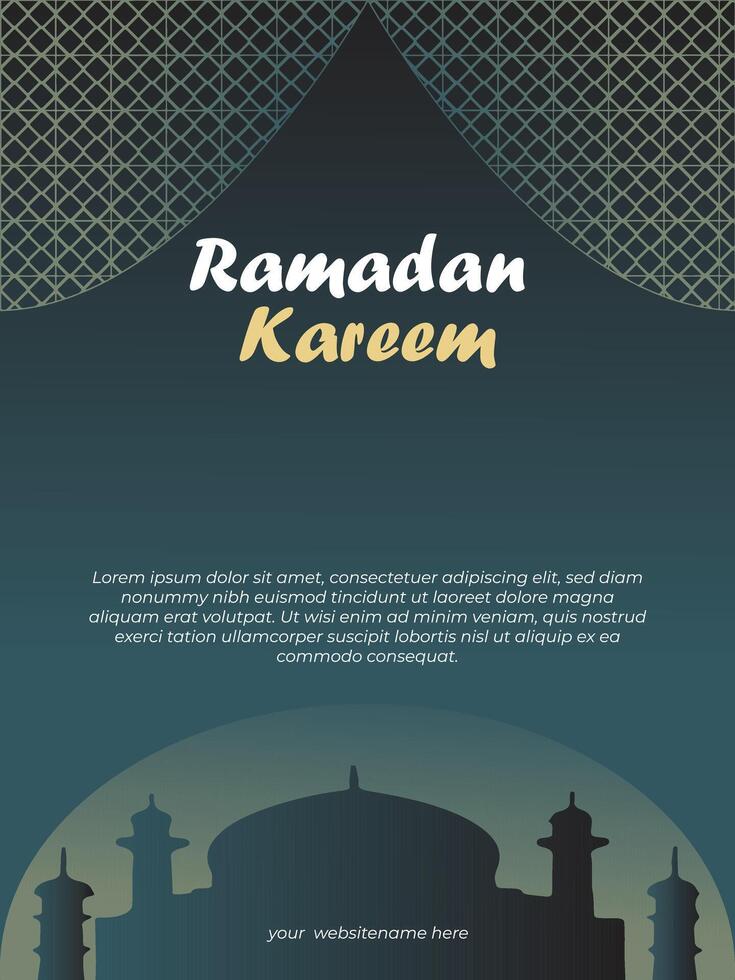 Ramadan Kareem vertical Poster Template vector