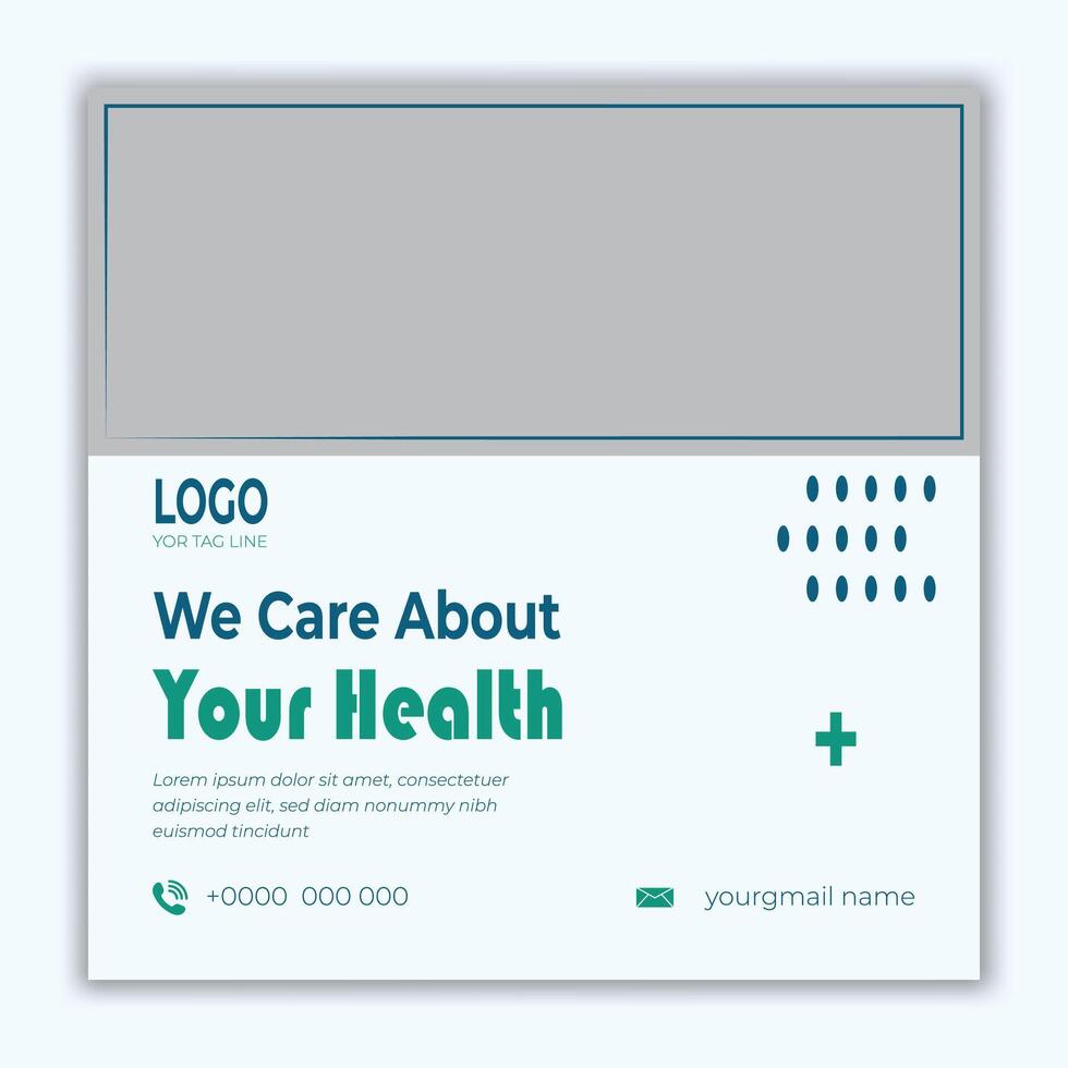 Medical social media post template. Modern banner design vector