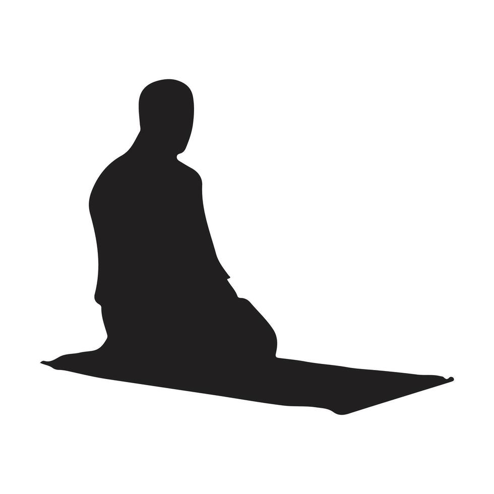 Man praying silhouette, vector illustration