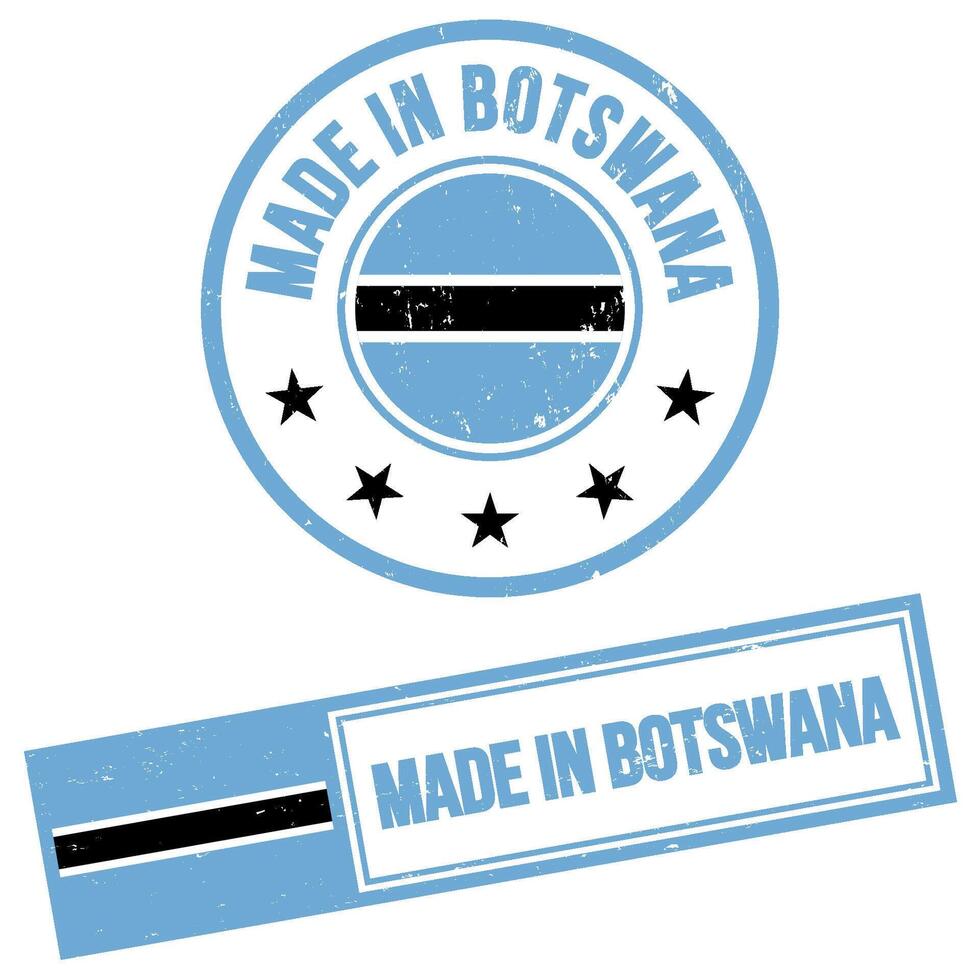 hecho en Botswana sello firmar grunge estilo vector