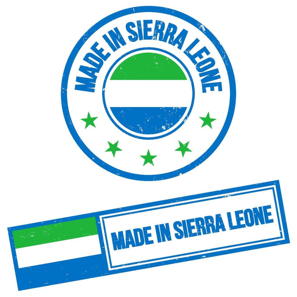 hecho en sierra leona sello firmar grunge estilo vector