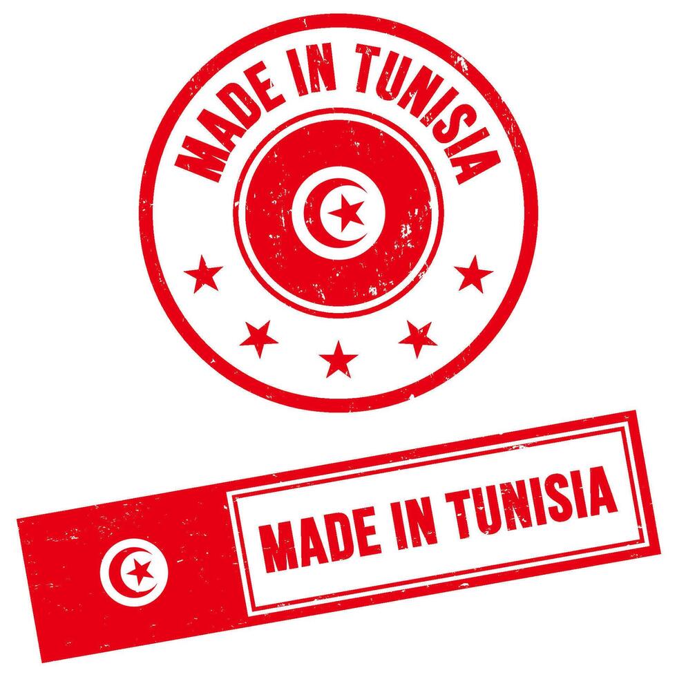 hecho en Túnez sello firmar grunge estilo vector