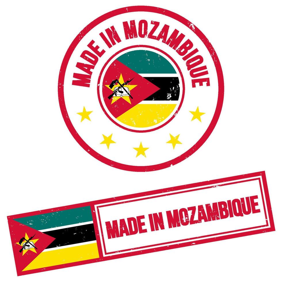 Made in Mozambique Stamp Sign Grunge Style vector