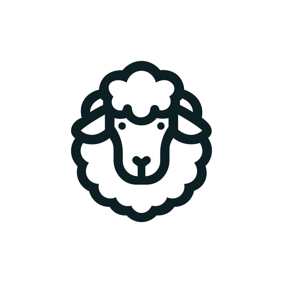 Sheep icon, animal head. lamb symbol. vector