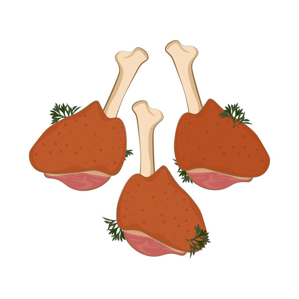 Levitation Chicken drumsticks or chicken lollipop vector illustration logo