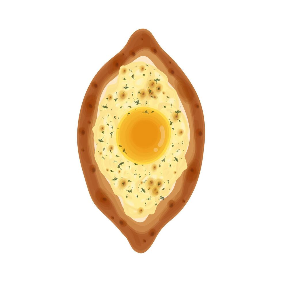 Top View Khachapuri vector illustration logo