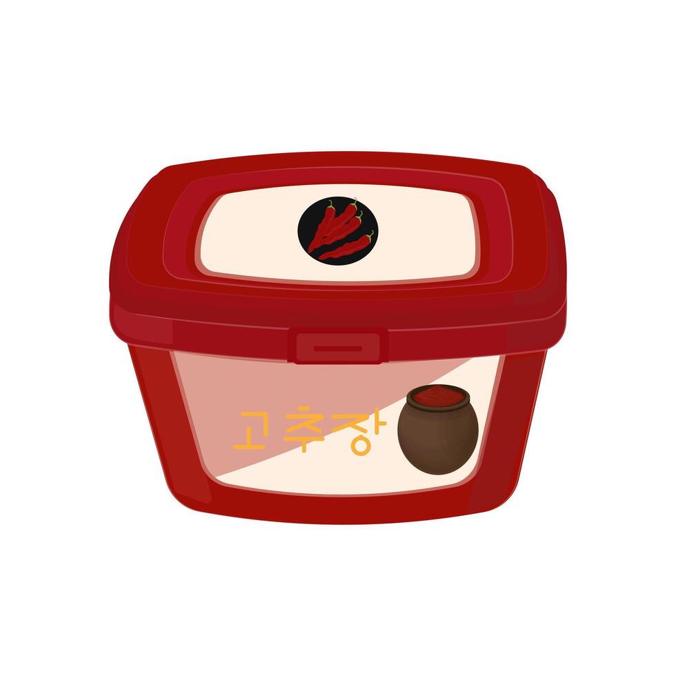 Korean traditional fermented sauce Gochujang vector illustration logo