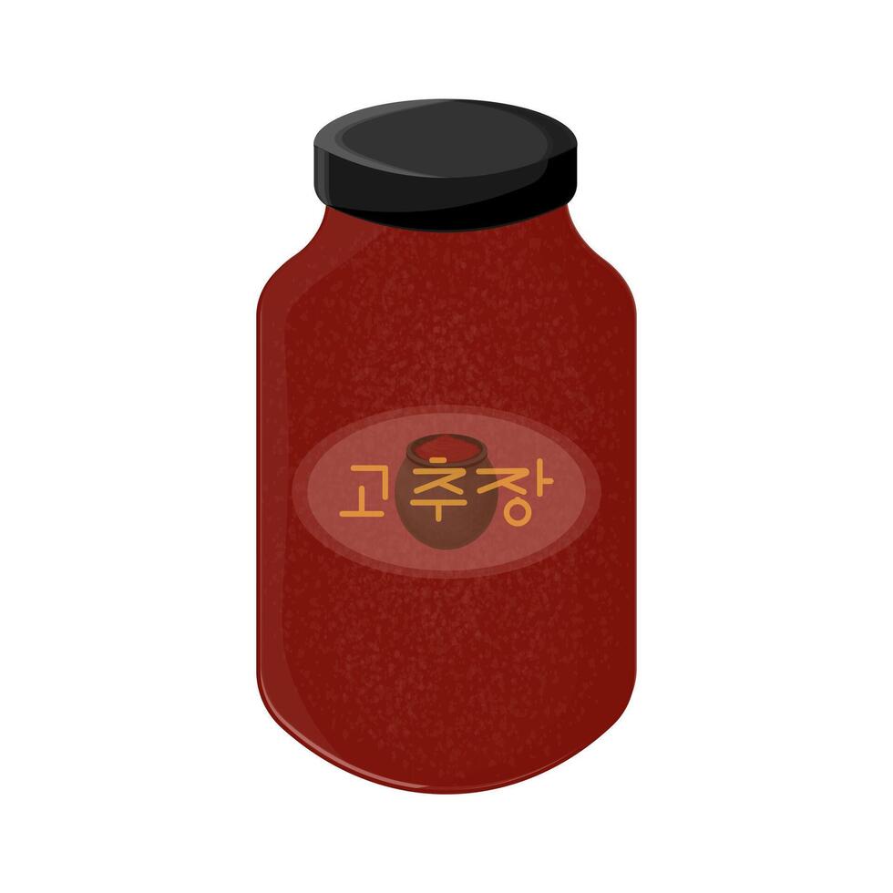 Gochujang  on a jar vector illustration logo