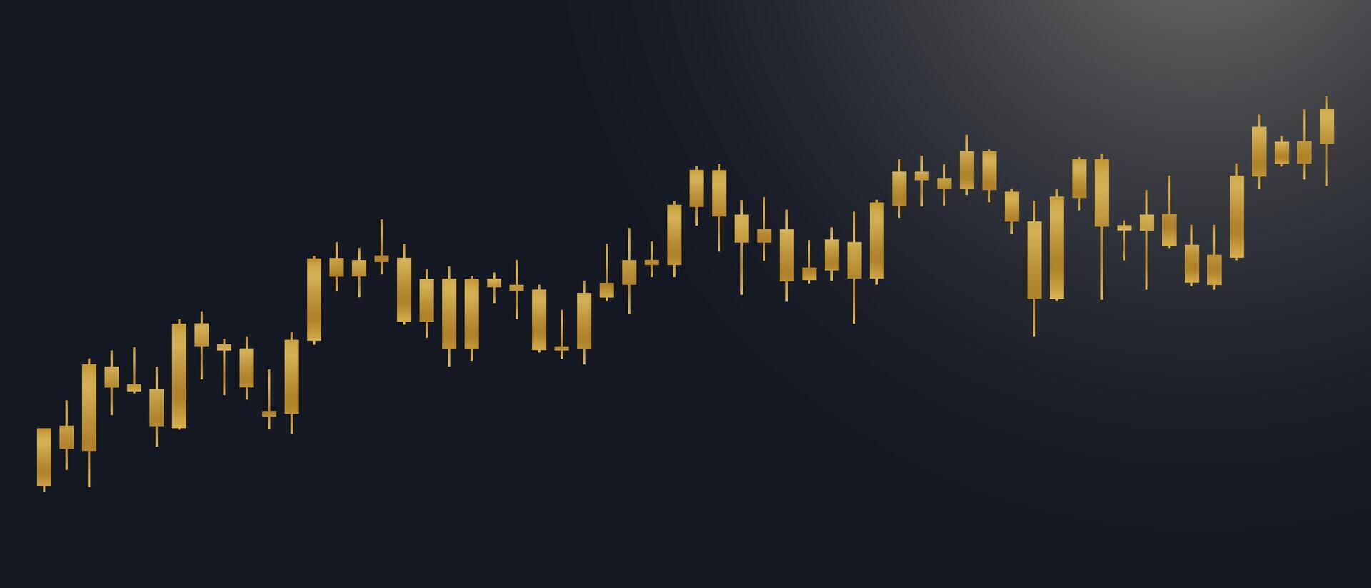 luxury bullish forex candlestick pattern in black background vector