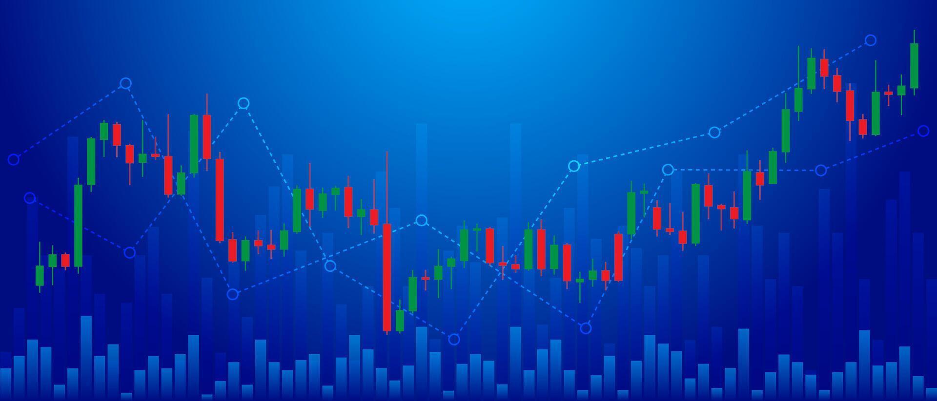 candelero en verde y rojo con bar cartas y línea indicadores en azul antecedentes bandera vector